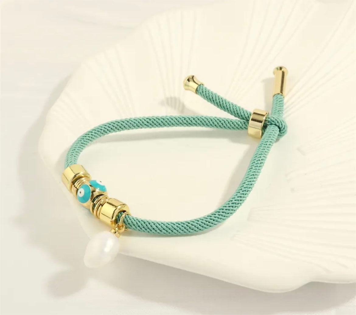 Evil Eye Pearl Bracelets