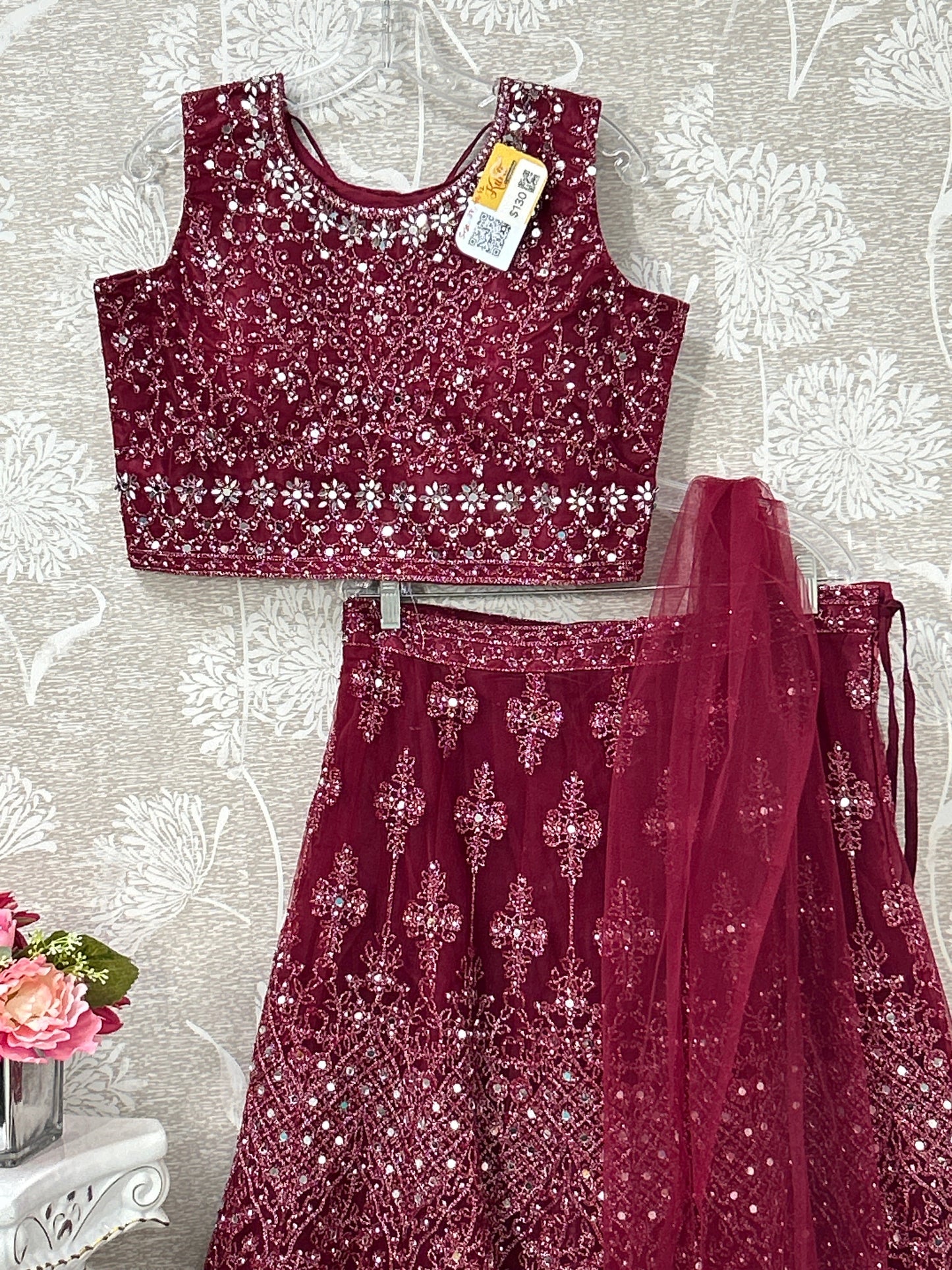 Heavy mirror work lehenga Choli set