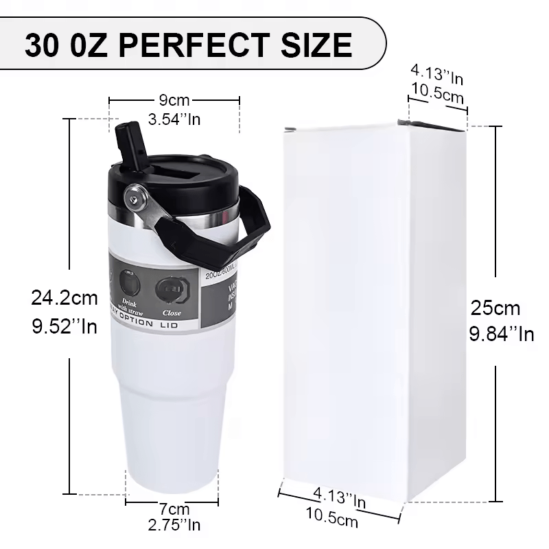 Tumbler with Flip up Straw 30 oz