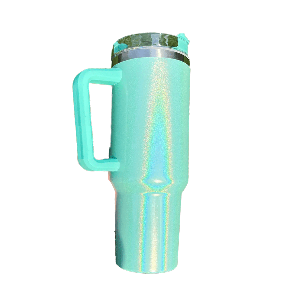 Shimmer 40oz Tumbler Cup Holder Friendly Pink, White, Blue, Hot Pink, Purple