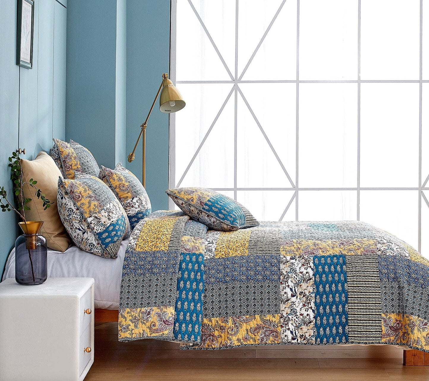 Random Mystery Box - Cotton Patchwork Quilted Bedspread Coverlet Set