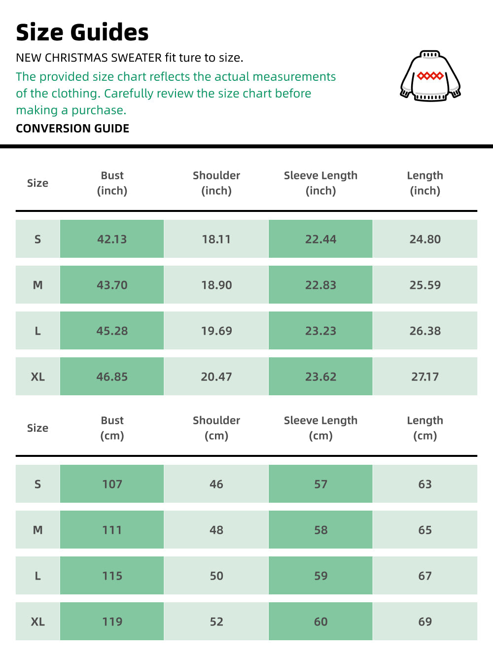 Thick Ugly Christmas Sweater with Santa and Christmas Tree Jacquard | NCS