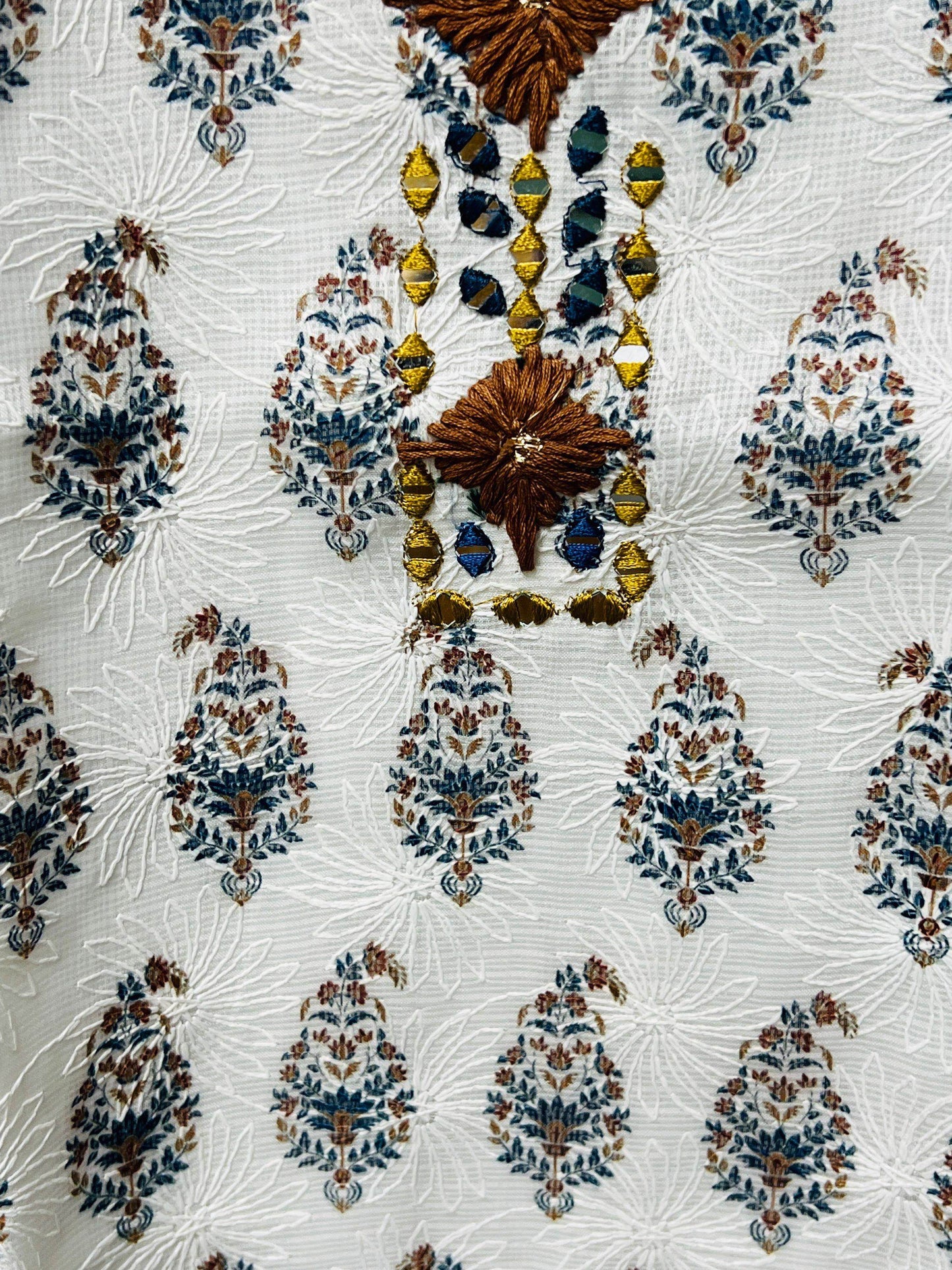 Kota cotton kurti | chikankari work | Block print kurti