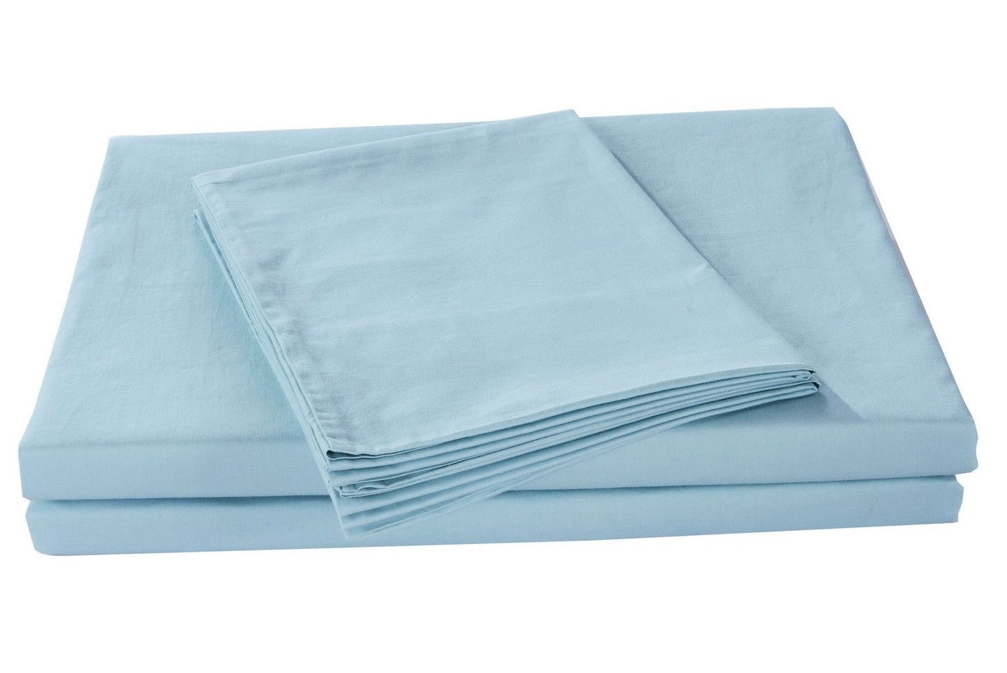DaDa Bedding Soothing SeaFoam Sky Blue Cotton Fitted Bed Sheet w/Pillow Cases (JHW604)