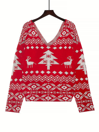 Women's Casual Long Sleeve Back Twist Sweater | NCS