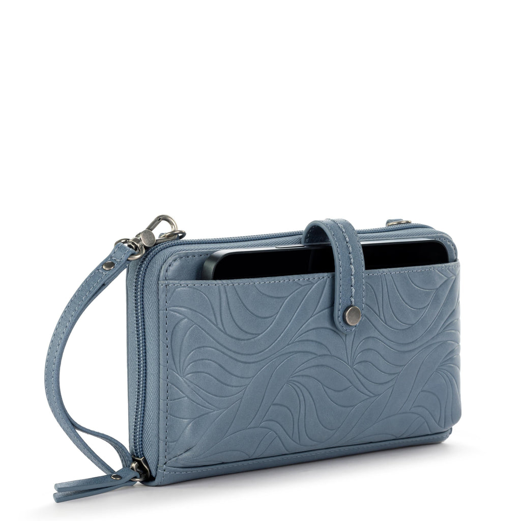 Iris Smartphone Wallet - Leather - Maritime Wave Embossed