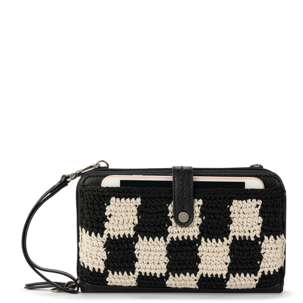 Iris Smartphone Wallet - Hand Crochet - Black Check