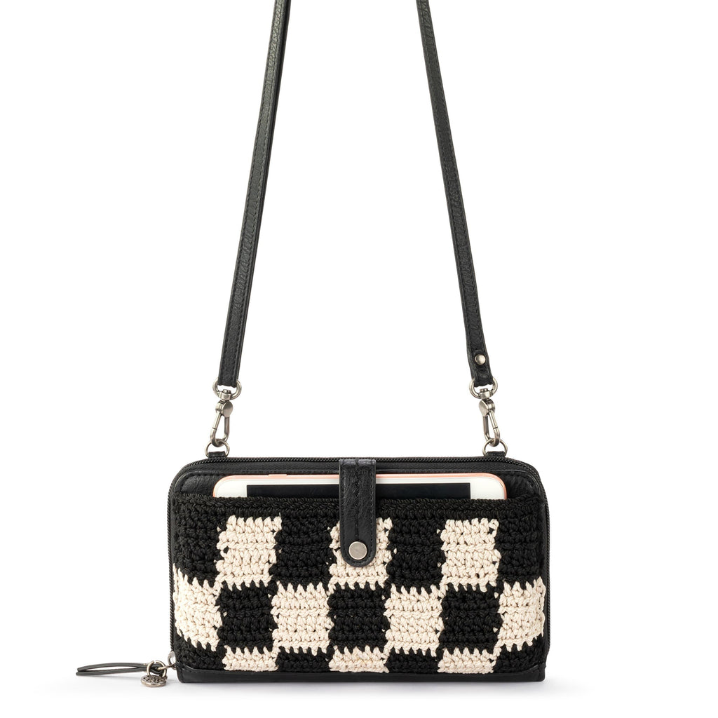 Iris Smartphone Wallet - Hand Crochet - Black Check