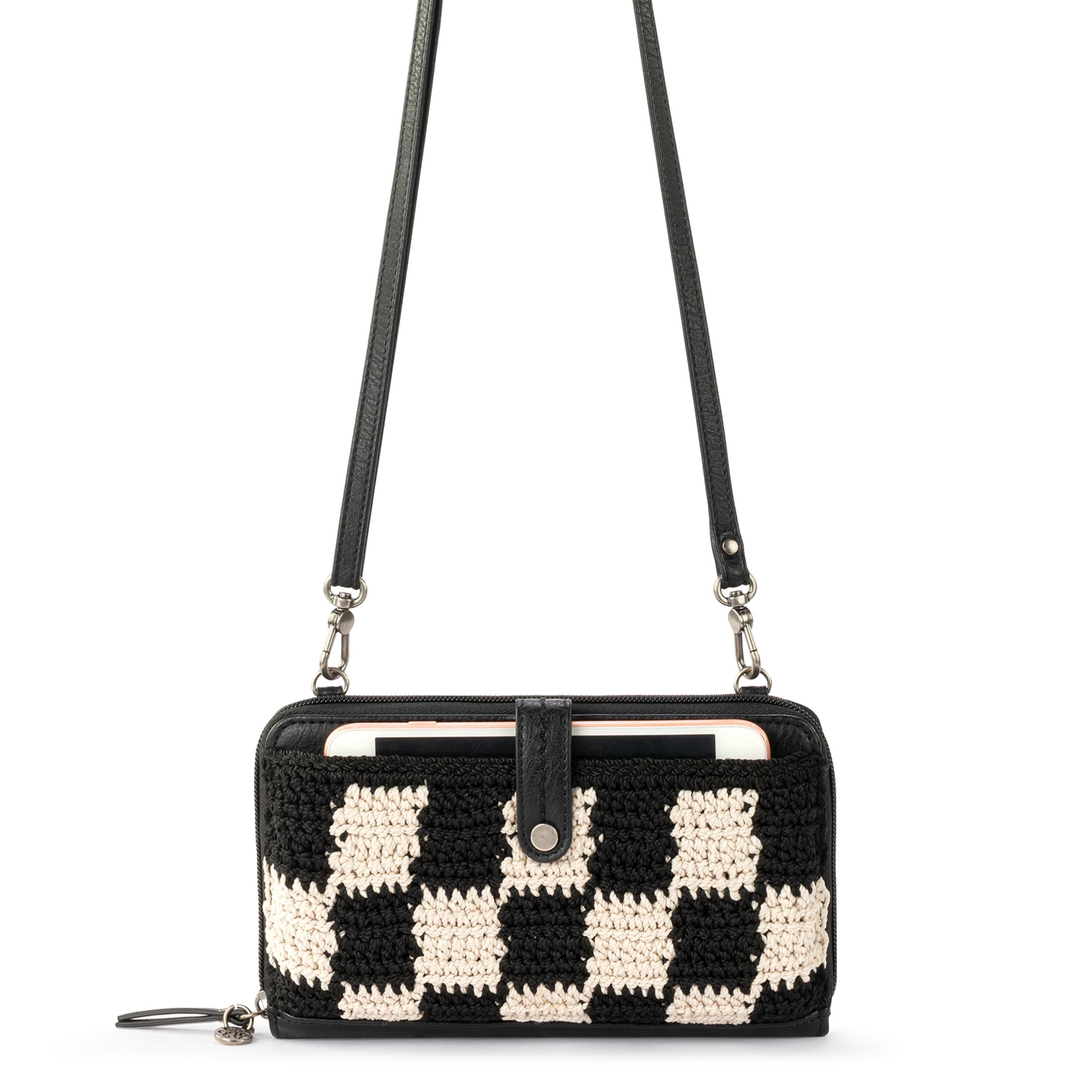 Iris Smartphone Wallet - Hand Crochet - Black Check