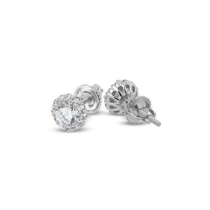 Stud Mens Earrings - Solid 925 Sterling Silver Screw Back