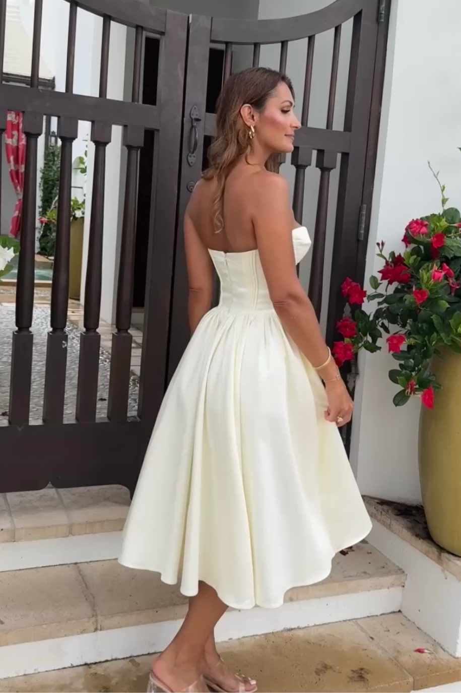 Eliana Satin Midi Dress