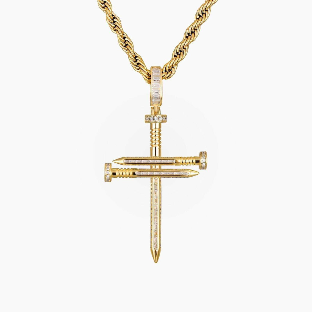 Nail Cross Pendant in 925 Sterling Silver