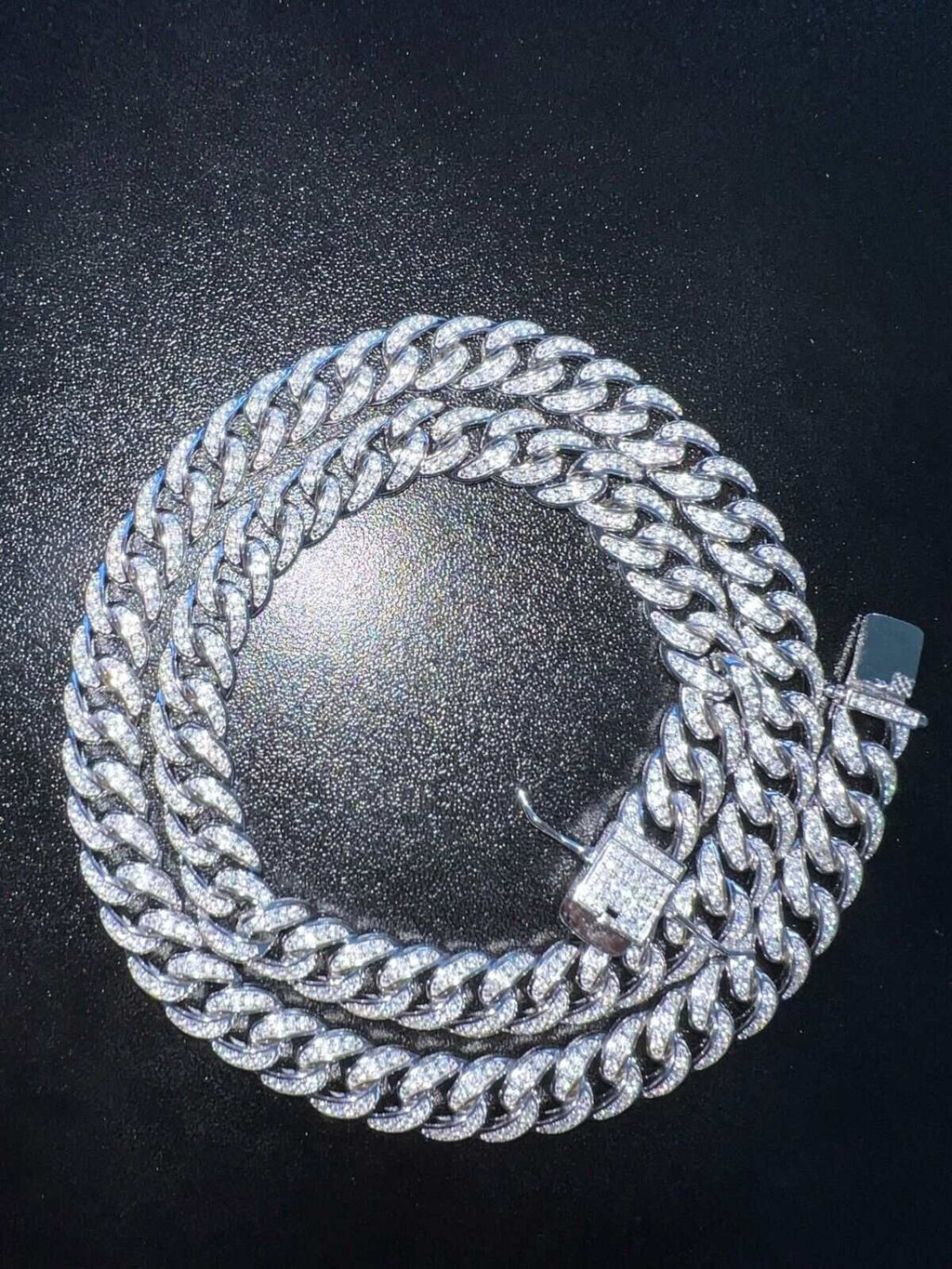 9MM Moissanite Real Miami Cuban Chain Necklace