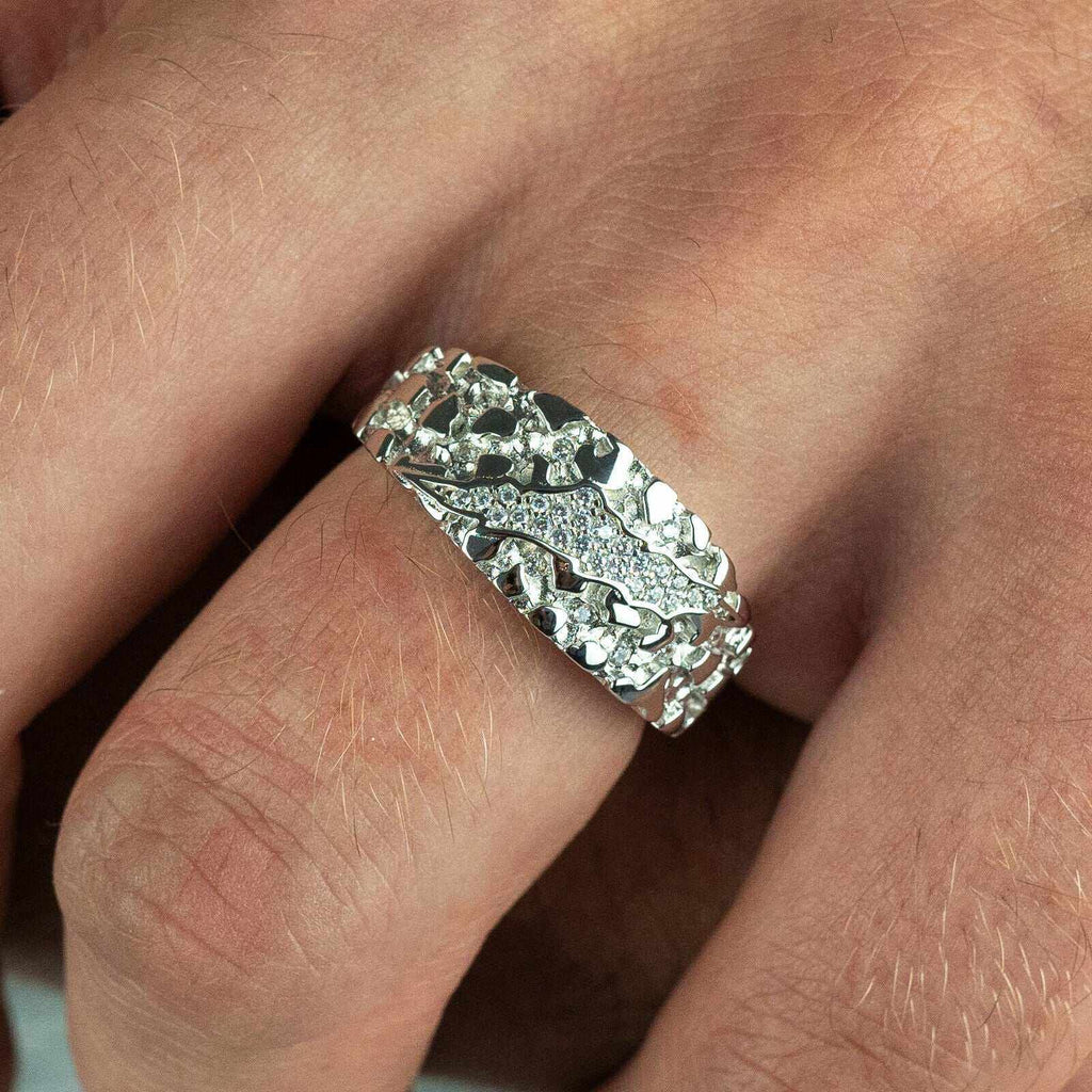 Men's Nugget Claw Mark Ring - 925 Sterling Silver