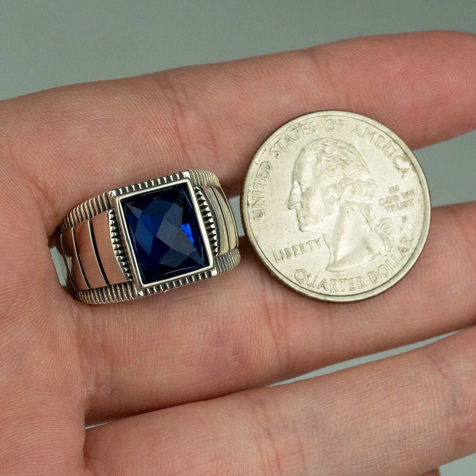 Bluu Crystal Ring - 925 Sterling Silver