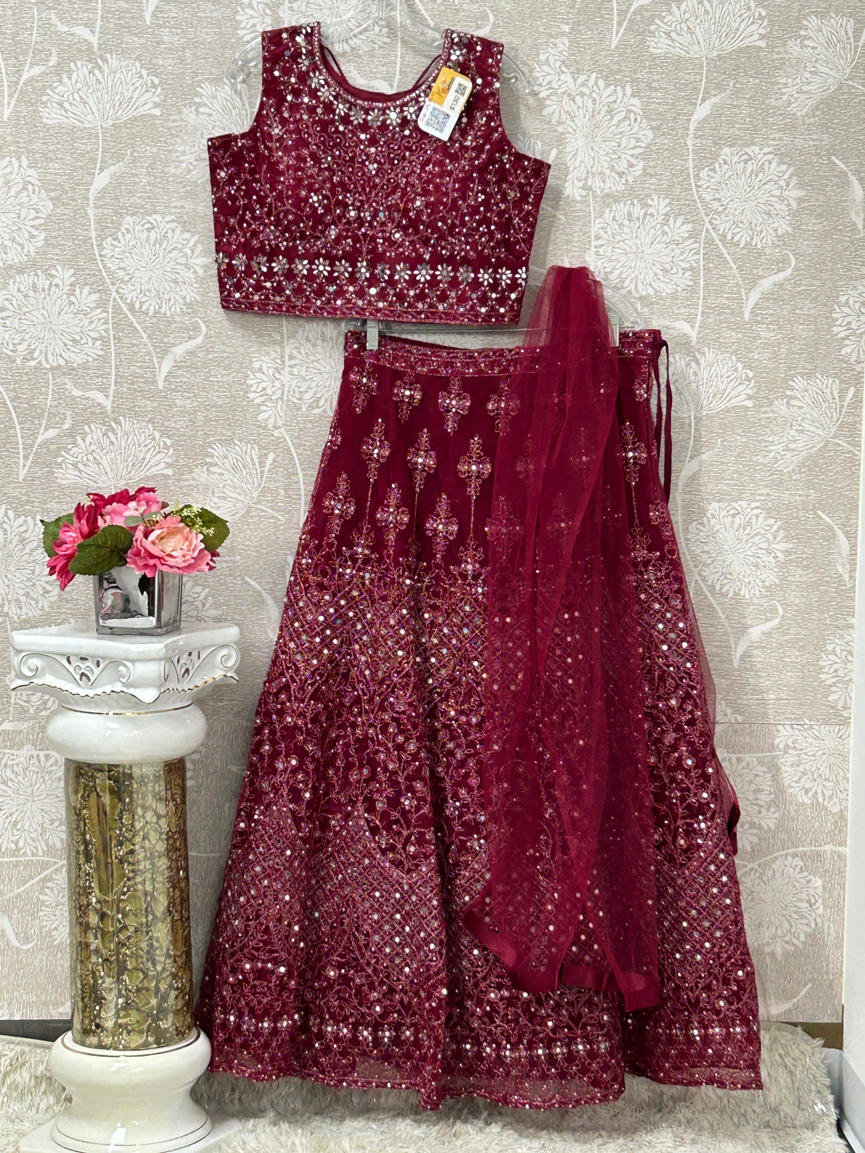 Heavy mirror work lehenga Choli set