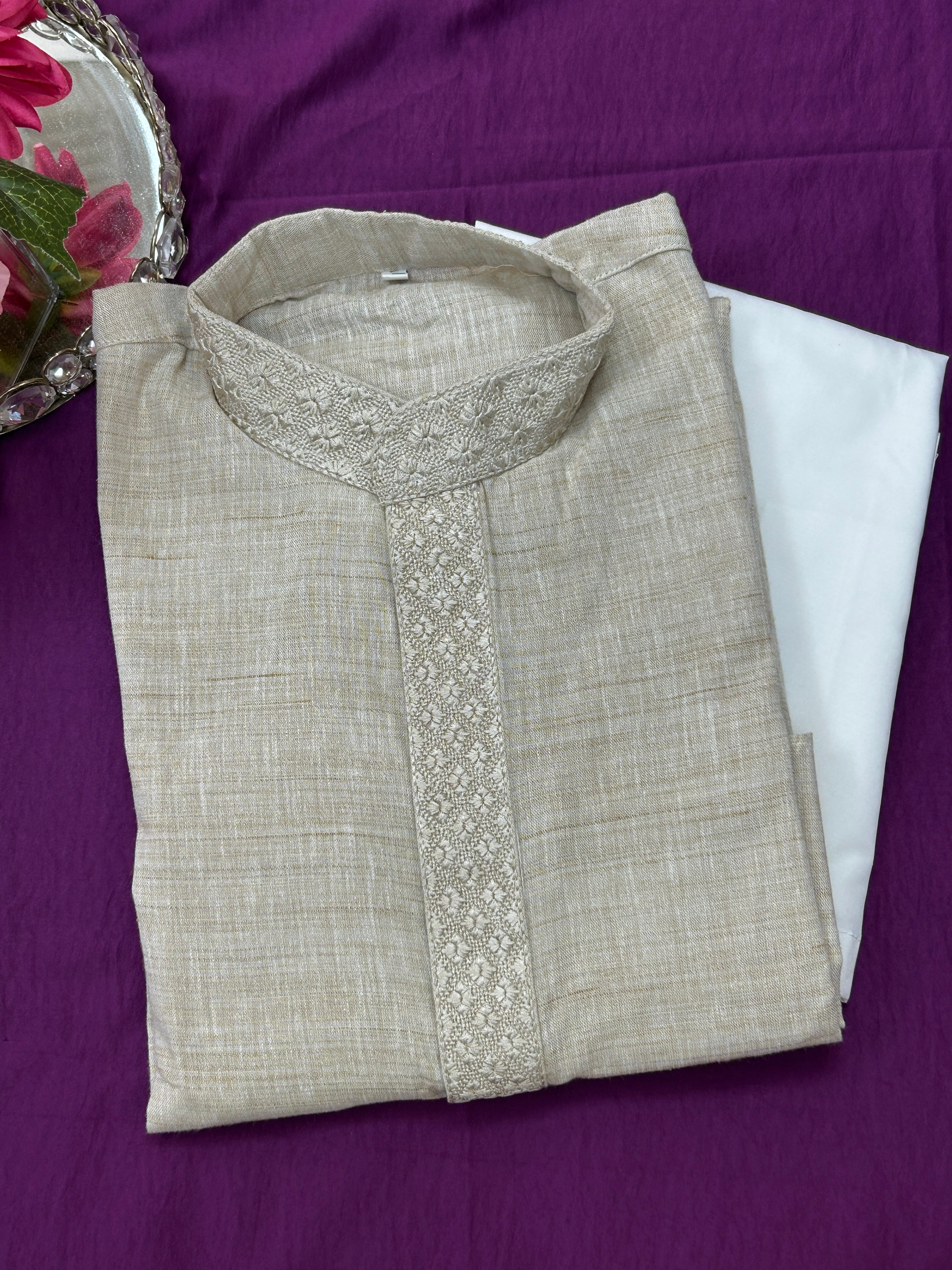 Khadi cotton kurta set