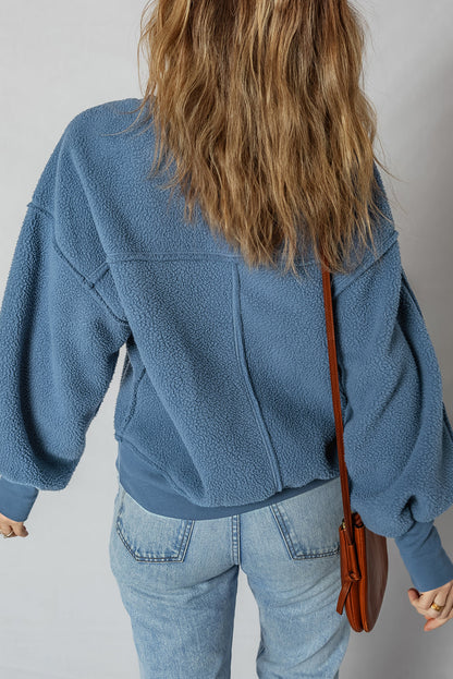 Kinsley Fleece Exposed Seam Casual Sweatshirt