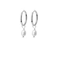 Pearl Huggie Hoops