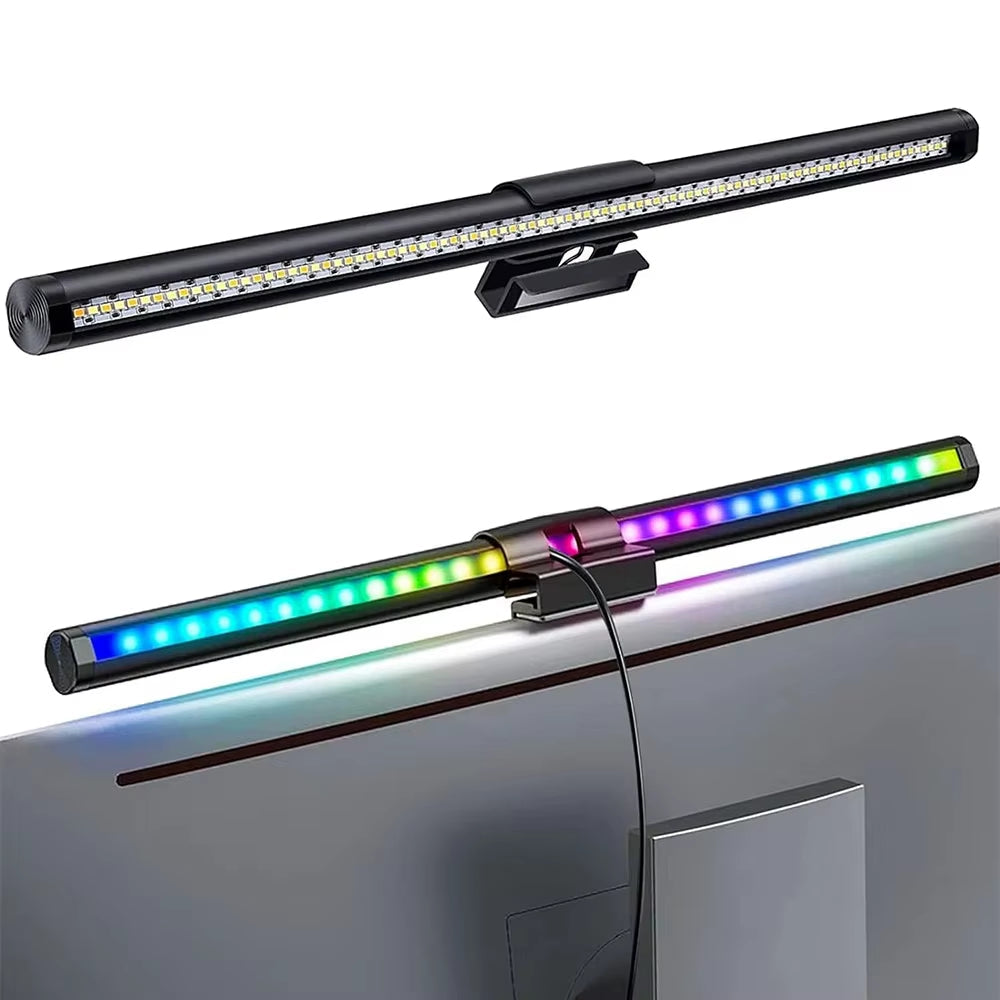 LED Monitor Light Bar Computer Screen Hanging Lights RGB Atmosphere Table Lamp for Work Study Read Gaming Dimming Lighting 44Cm