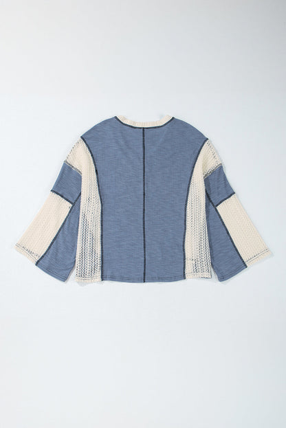 Ruby Crochet Detail Exposed Seam High Low Loose Top