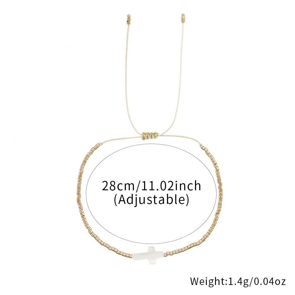 Pearl Holy Cross Beaded Bracelet