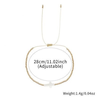 Pearl Holy Cross Beaded Bracelet