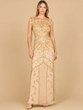 Lara 28876 - Beaded Cap Sleeve Sheath Gown