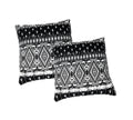 DaDa Bedding Aztec Black & White Diamonds Throw Pillow Covers - 18" x 18" 2-Pack (C14800-1-CC)
