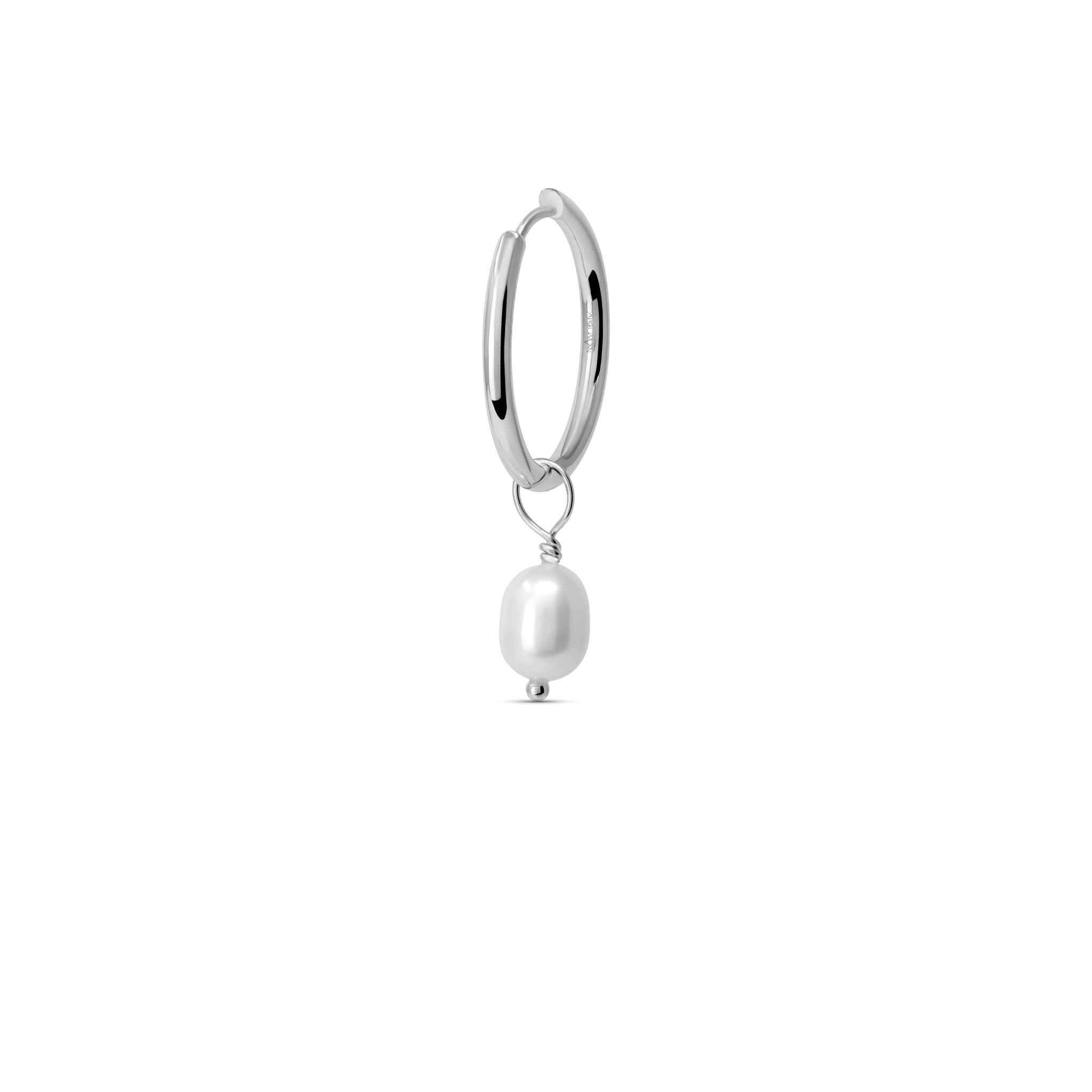 Pearl Huggie Hoops