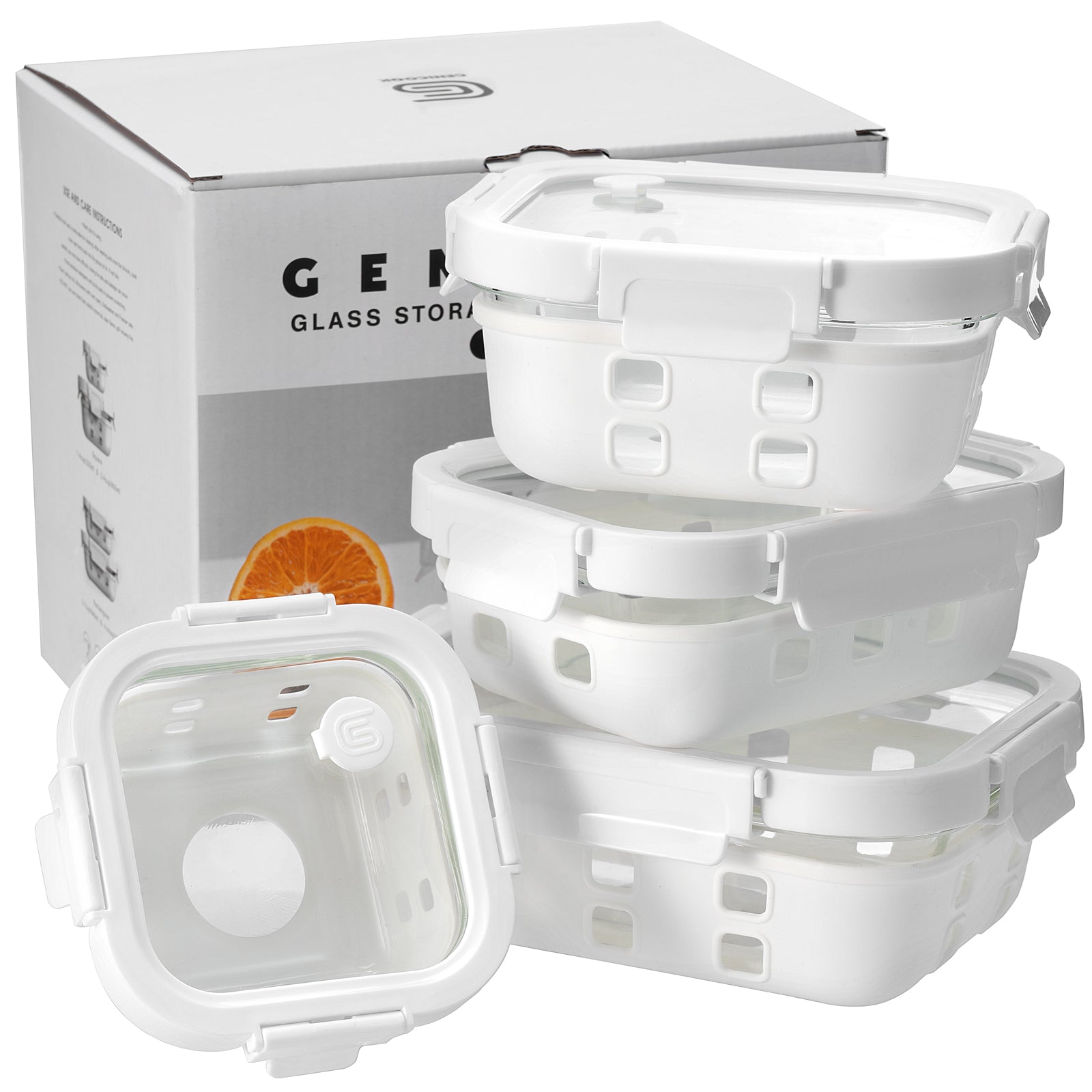 Glass Container w/ Silicone Wrap Set