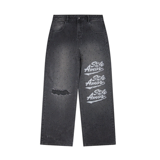 BLACK DIAMANTI BAGGY JEANS