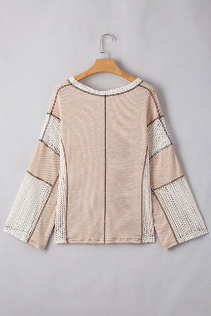 Ruby Crochet Detail Exposed Seam High Low Loose Top