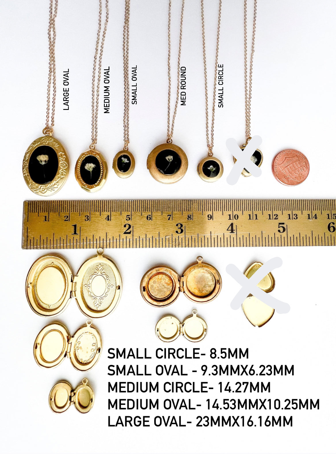 Wildflower Lockets with Real Purple Flowers