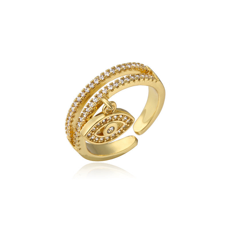 Evil Eye Charm Ring