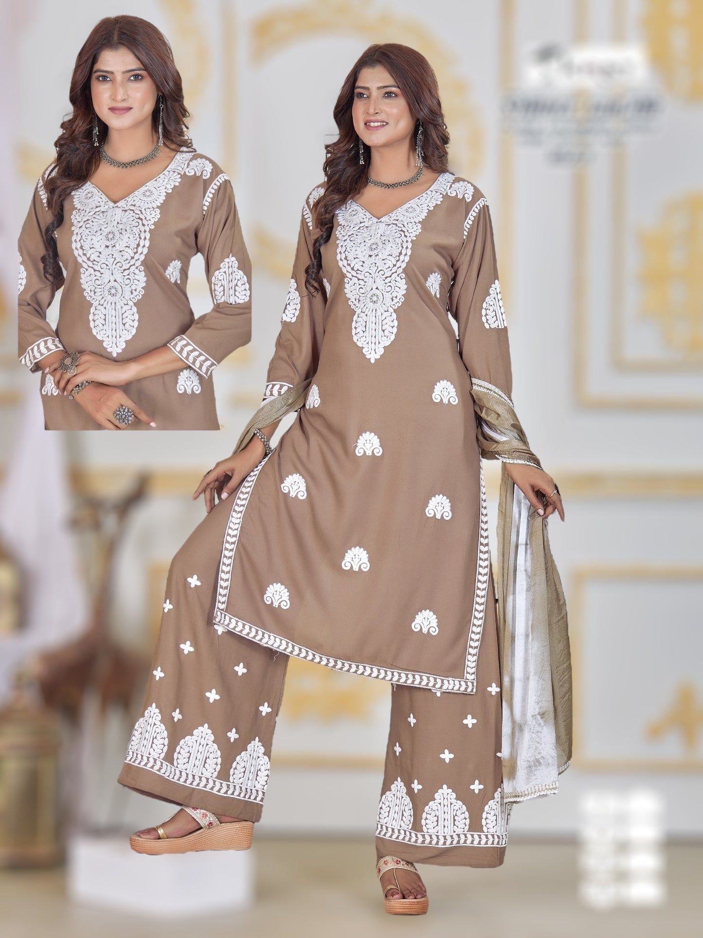 Gulab : Chikankari Kurti set