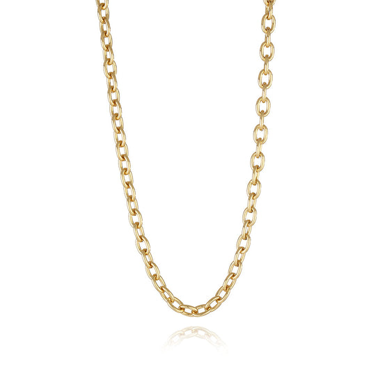 Charm Bar Necklaces - 18”, 24” 28” Cable Link 18k Gold Plated