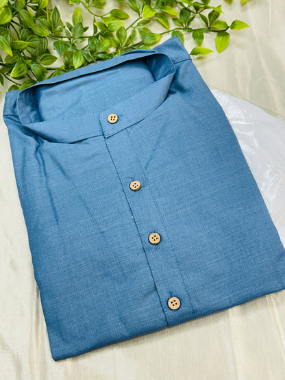 Grey cotton kurta set