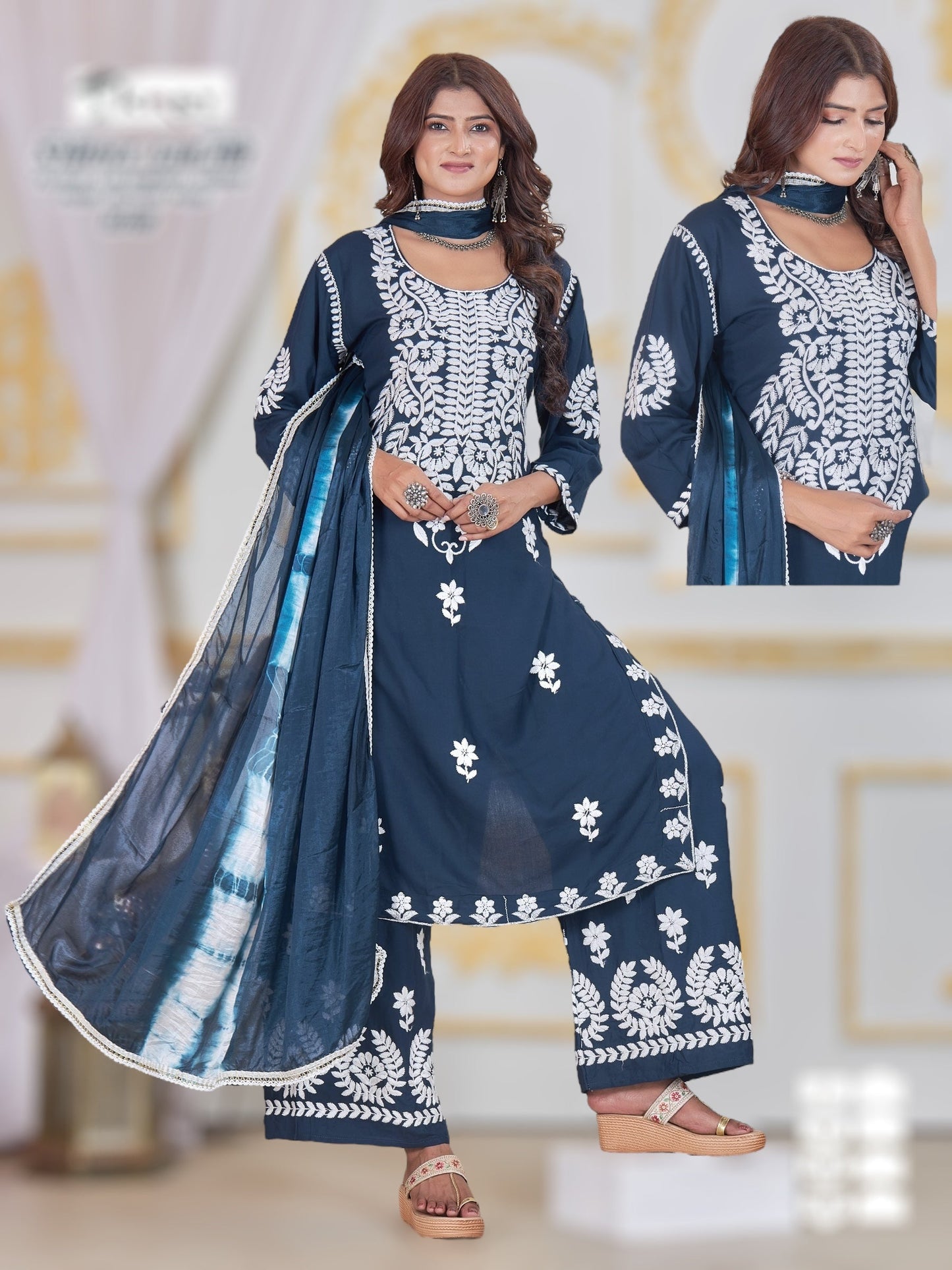 Gulab : Chikankari Kurti set