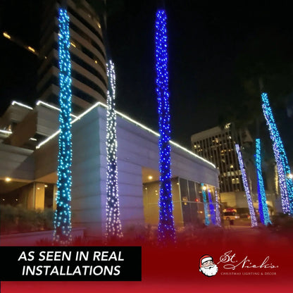 LED Mini Lights 5MM Aqua Twinkle Green Wire - 6" Spacing