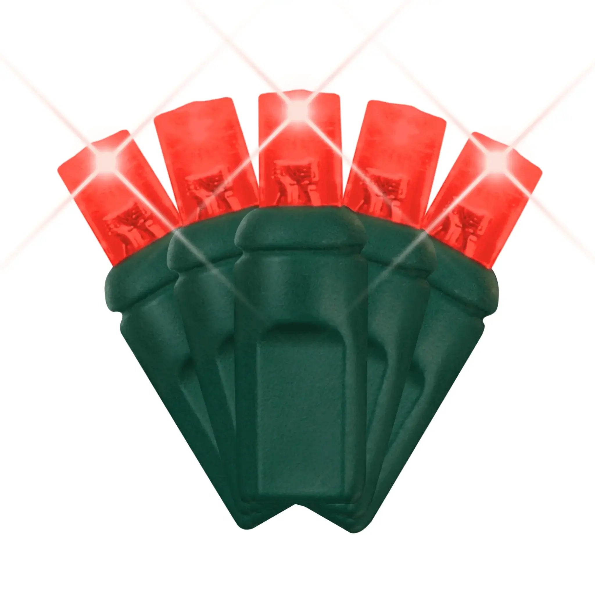 LED Mini Lights 5MM Red Twinkle Green Wire  6" Spacing