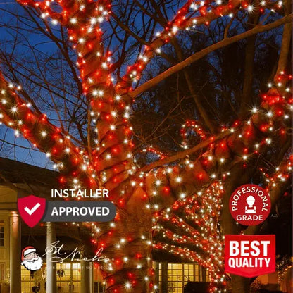 LED Mini Lights 5MM Red/Cool White Twinkle Green Wire - 6" Spacing