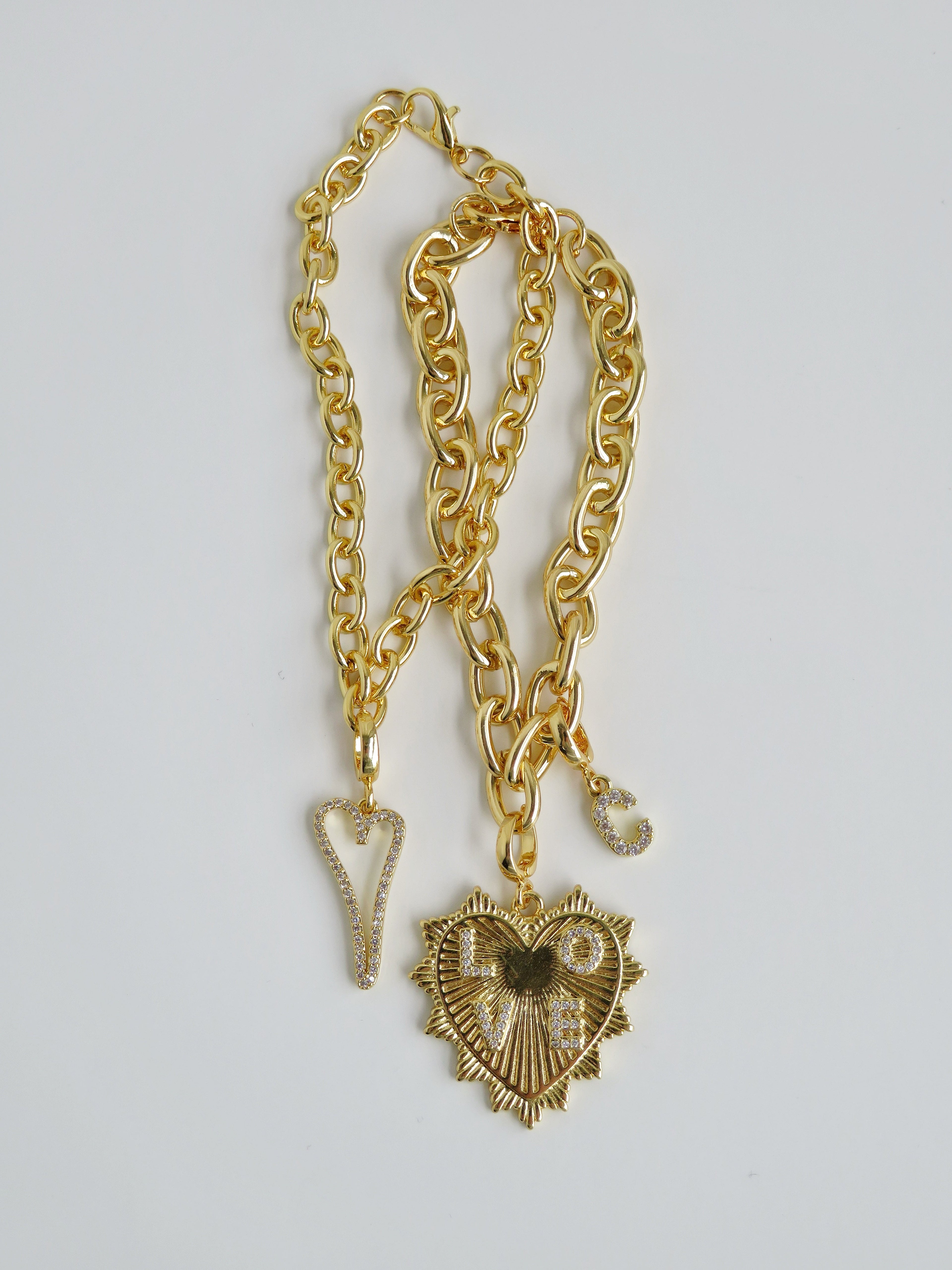 Charm Bar Bracelets - Cable Link 18k Gold Plated