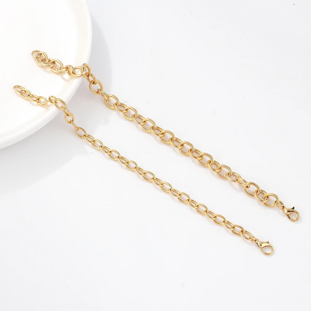 Charm Bar Bracelets - Cable Link 18k Gold Plated