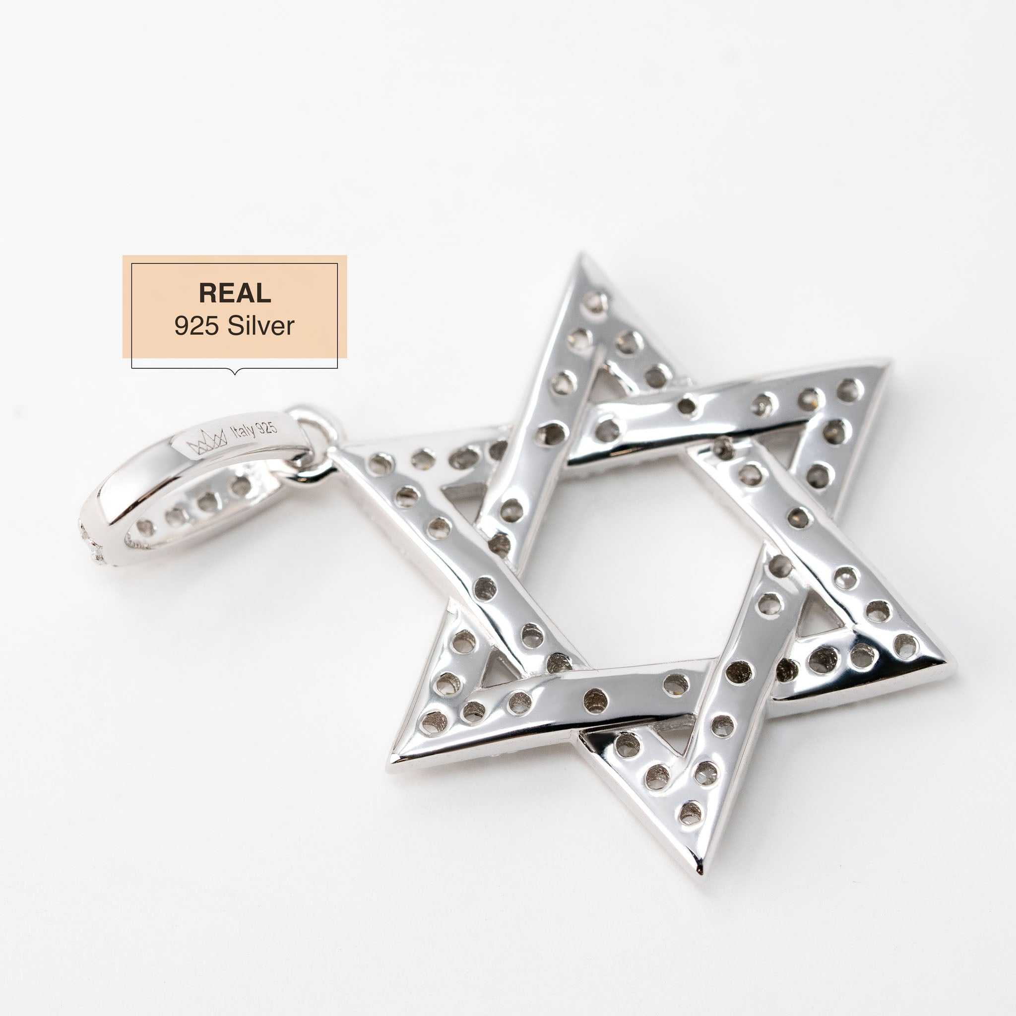 Jewish Magen Star Of David Pendant - Solid 925 Sterling Silver Men's Jewelry