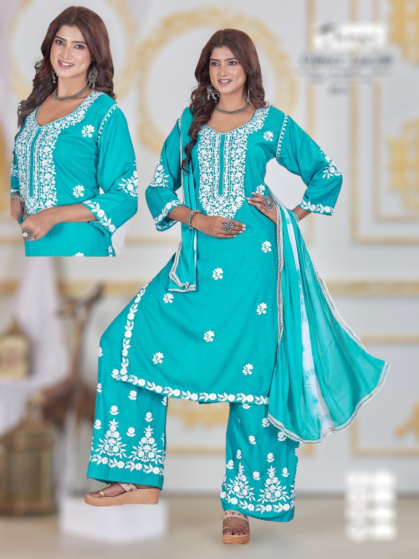 Gulab : Chikankari Kurti set