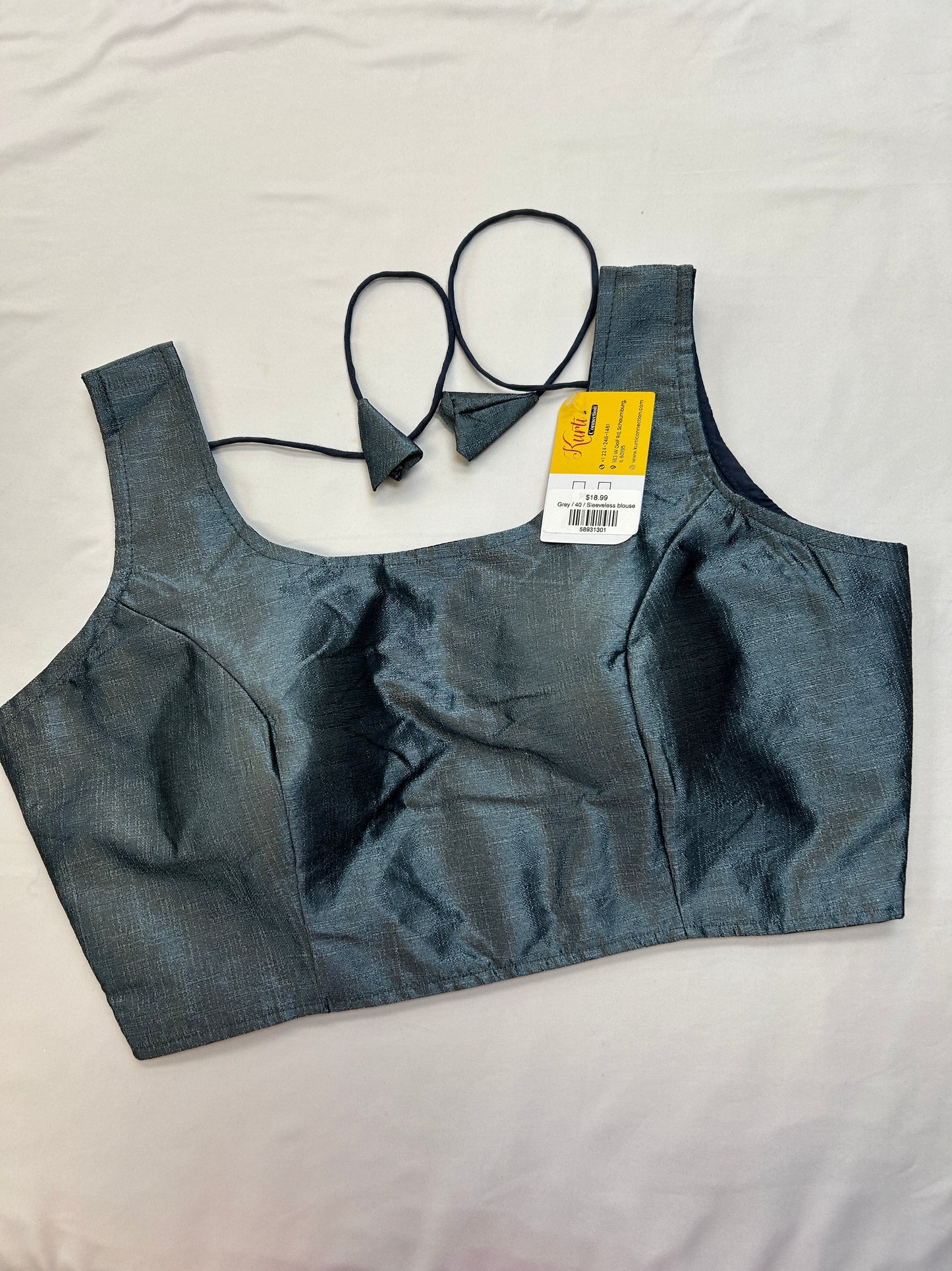 Grey raw silk blouse