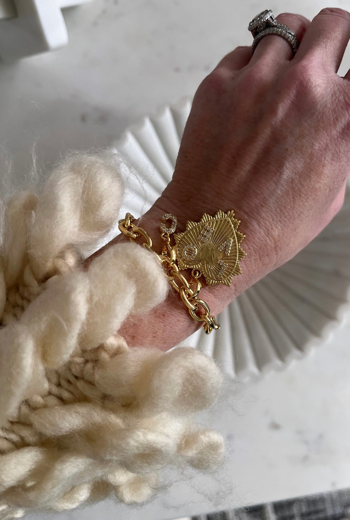 Charm Bar Bracelets - Cable Link 18k Gold Plated