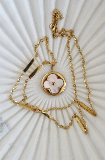 Golden Pearl Shell Clover Necklace - Love. Luck. Hope & Faith