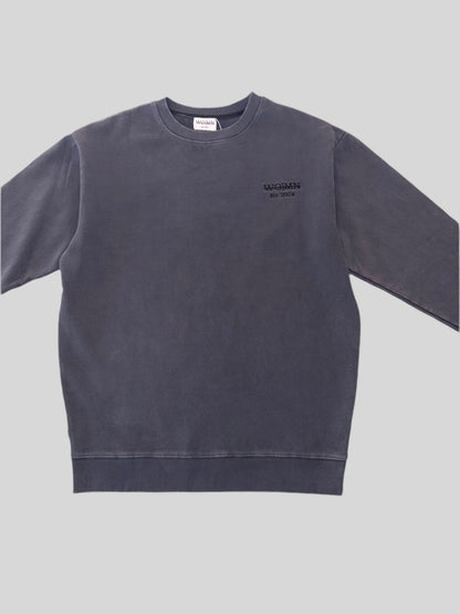 YEREVAN Embroidered design and logo 100% cotton oversized crewneck sweatshirt (dress)- dark vintage gray